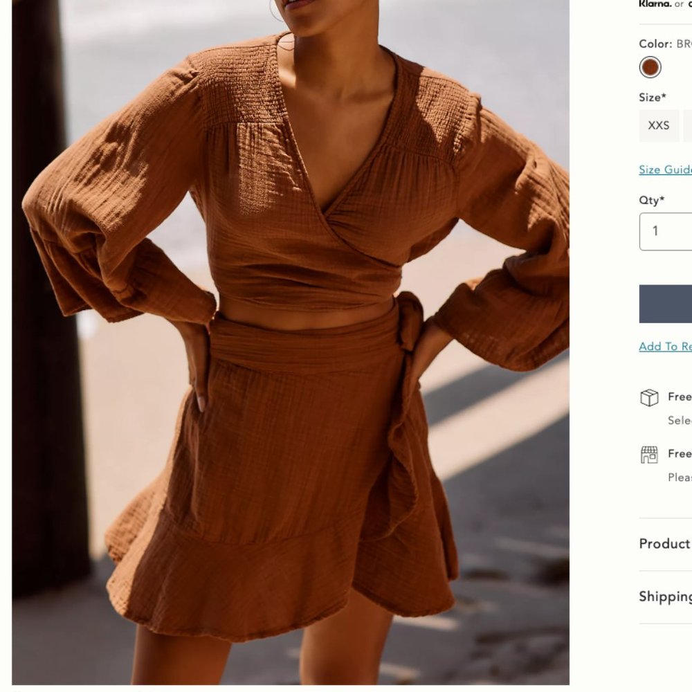 NWT By Anthropologie Two-Piece Ruffled-Hem Set - medium - Picture 1 of 5